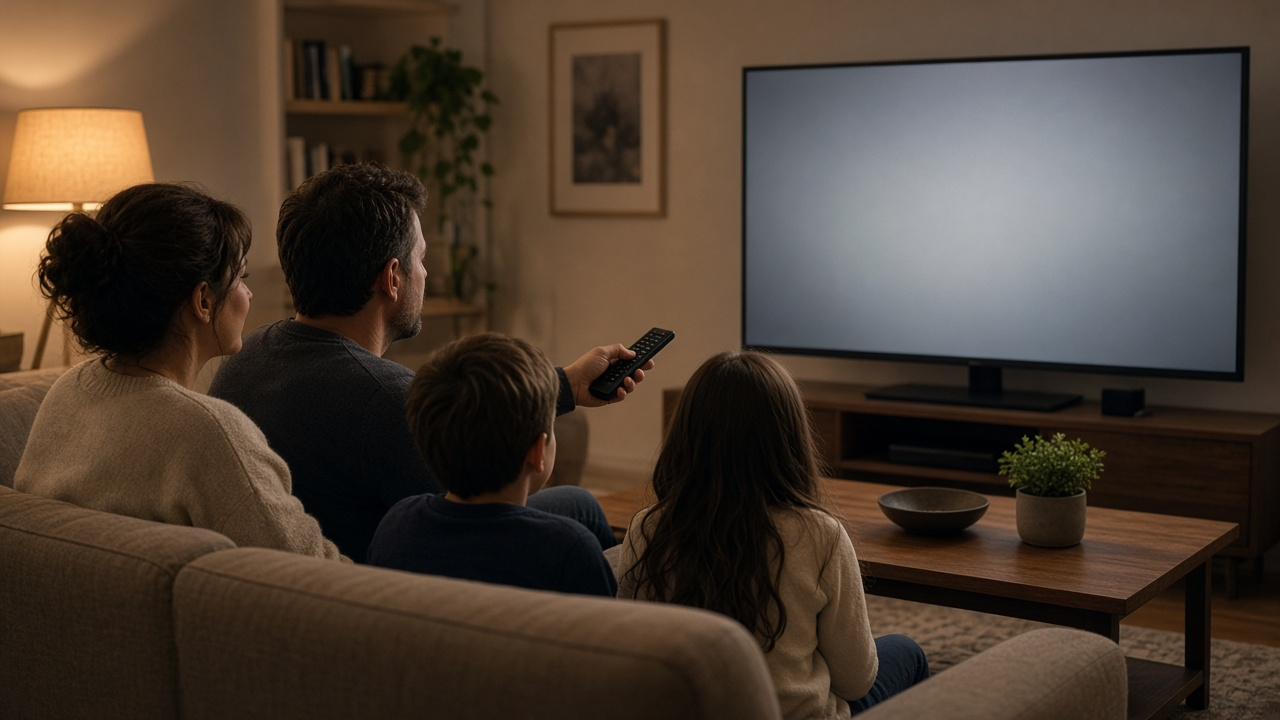 Television displaying a channel guide for finding NBC programming